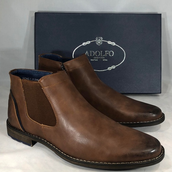 Adolfo Other - Adolfo Leather Chukka Boots Ankle Slip On Zip Tan